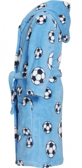badjas Soccer junior fleece blauw maat 110/116