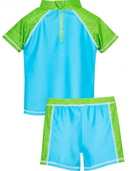 zwempak Dino jongens blauw/groen maat 74/80