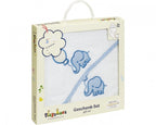 badset in cadeauverpakking 2-delig wit/blauw