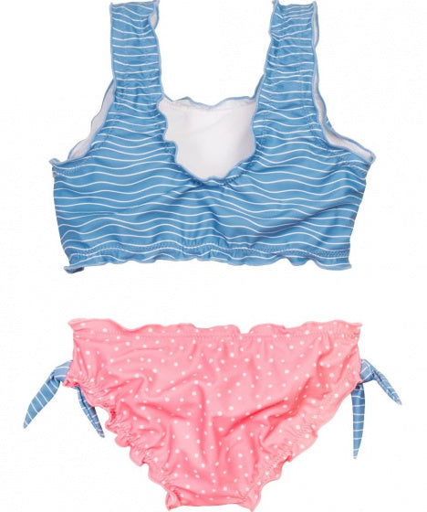 bikini meisjes polyester roze/blauw maat 110/116