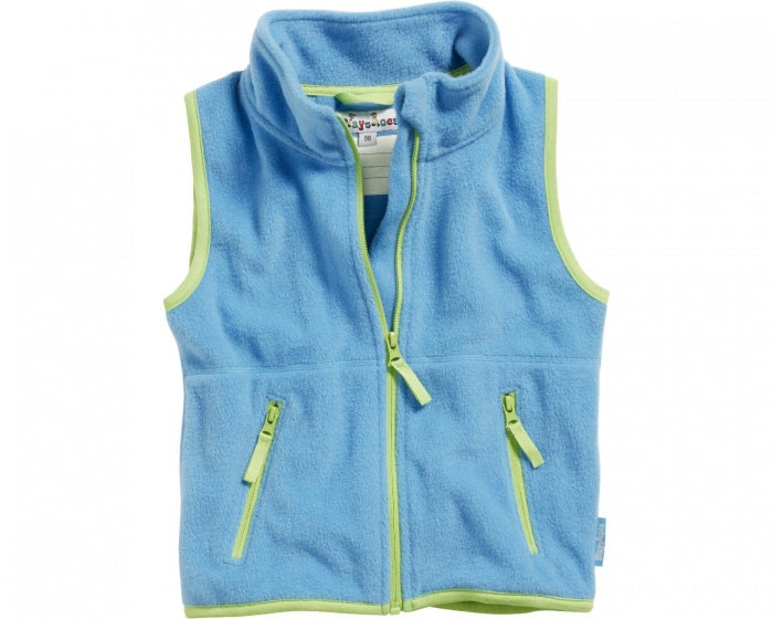 bodywarmer fleece junior blauw/groen maat 104