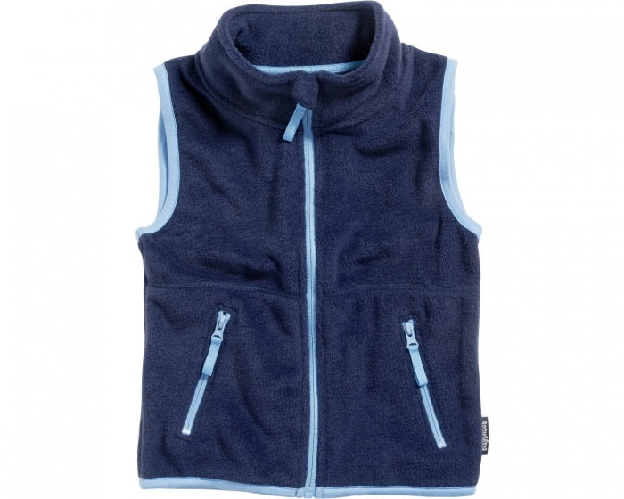 bodywarmer fleece junior navy/lichtblauw maat 98