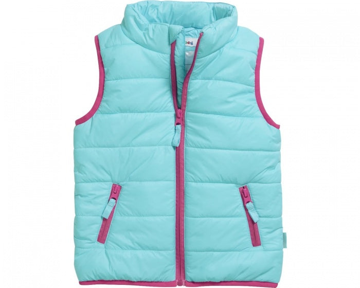 bodywarmer gevoerd turquoise maat 86