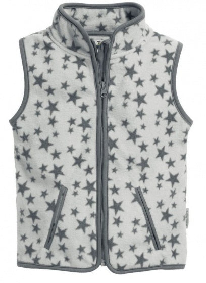 bodywarmer Sterren fleece junior grijs maat 140