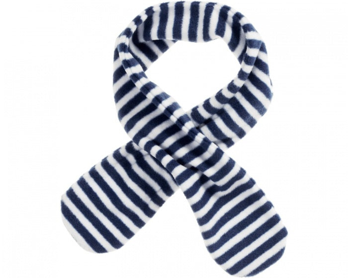fleece sjaal met lus navy/wit junior