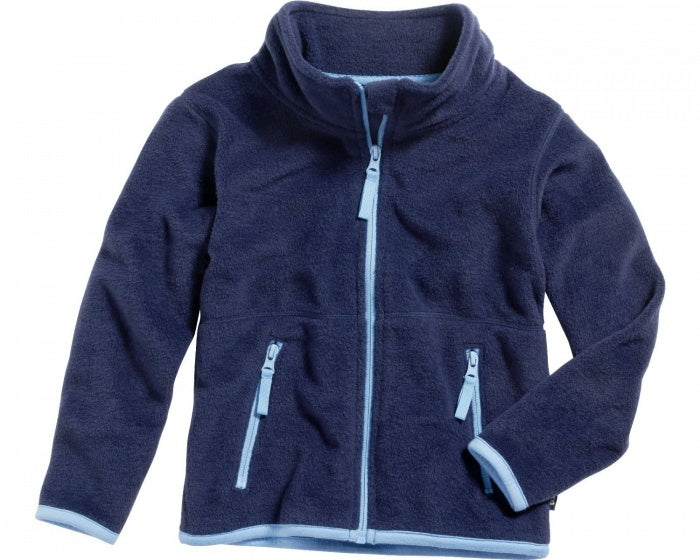 fleecejas junior navy/lichtblauw maat 86