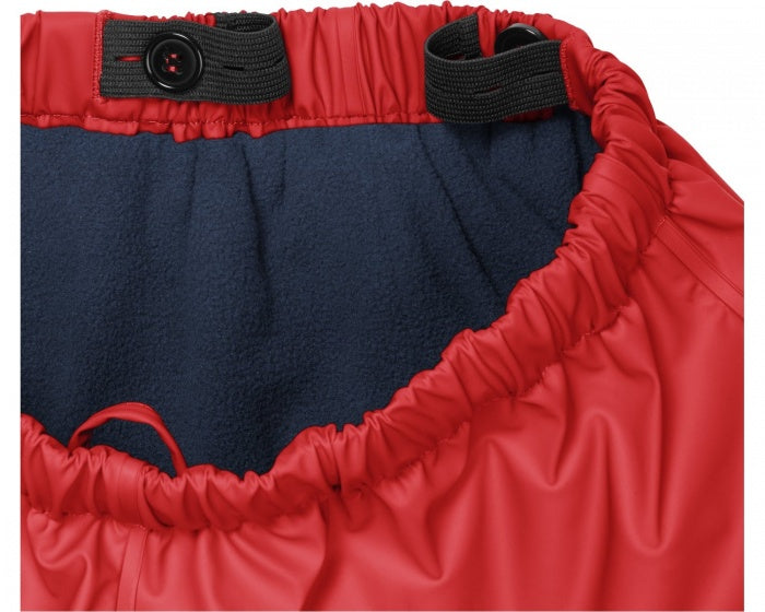 gevoerde regenbroek rood maat 86