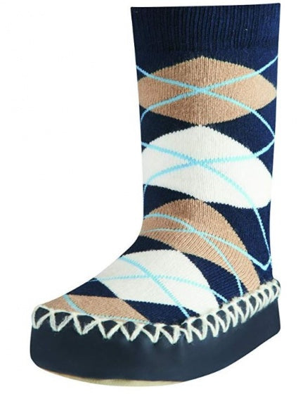 Playshoes Huissloffen Karo ruiten jongens blauw maat 17/18