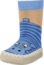 huissloffen Nijlpaard junior blauw/beige maat 19/22