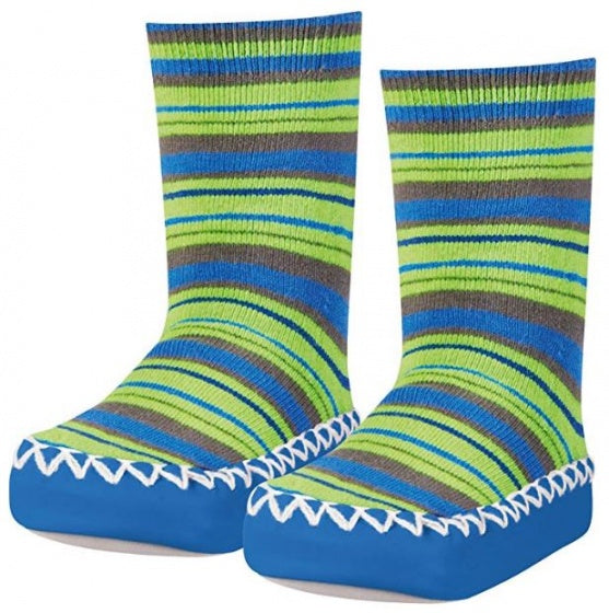 Playshoes Huissloffen Ringel jongens blauw/groen maat 17/18