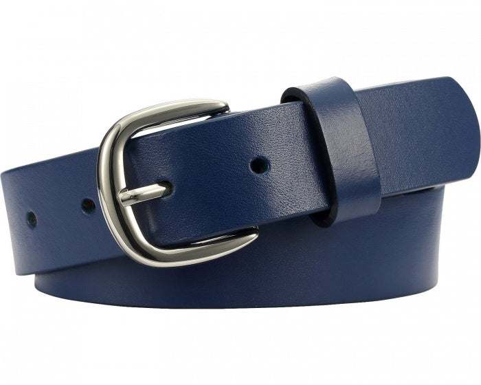 leren riem donkerblauw maat 60