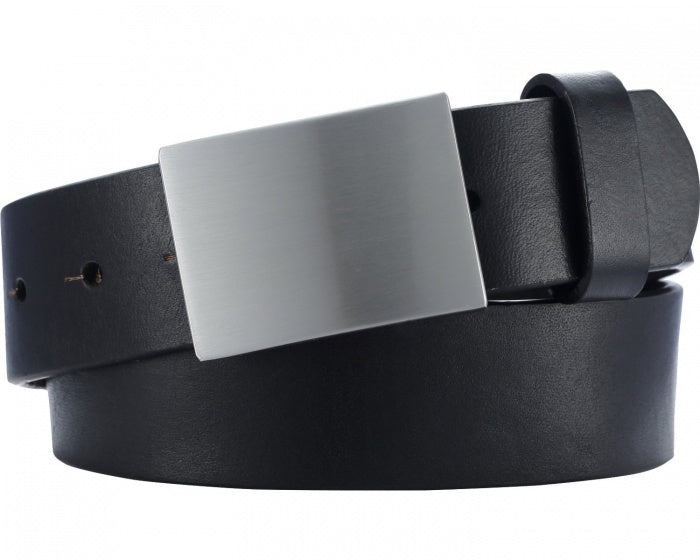 leren riem met pin gesp zwart maat 70