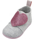 pantoffels Hart junior vilt grijs/roze maat 22