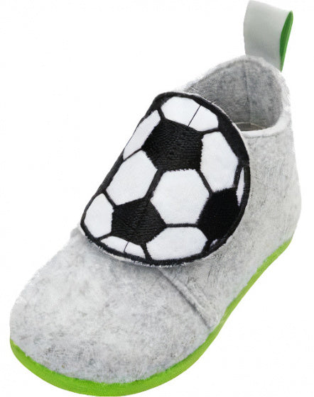 pantoffels Voetbal junior vilt grijs/zwart maat 23