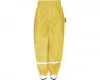 regenbroek met elastische tailleband geel maat 92