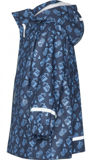 regenjas Bouwplaats jongens blauw maat 86
