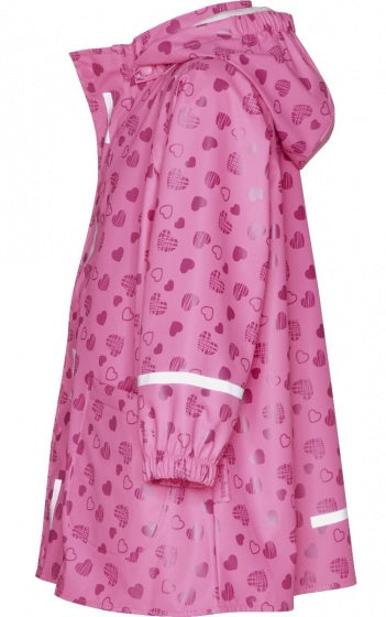 regenjas Hartjes meisjes roze maat 86