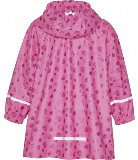 regenjas Hartjes meisjes roze maat 86