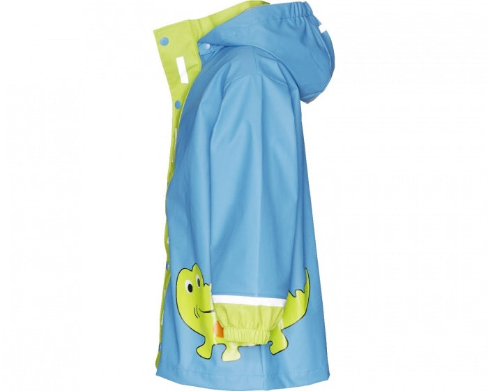 regenjas krokodil blauw/groen jongens maat 92