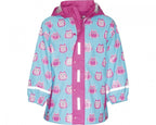 regenjas uilen blauw/roze meisjes maat 104