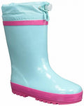 regenlaarzen basic streep turquoise maat 34/35