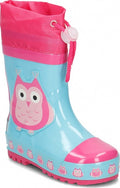 regenlaarzen Uil maat 22/23 lichtblauw/roze