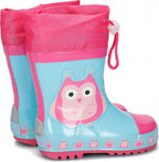 regenlaarzen Uil maat 28/29 lichtblauw/roze