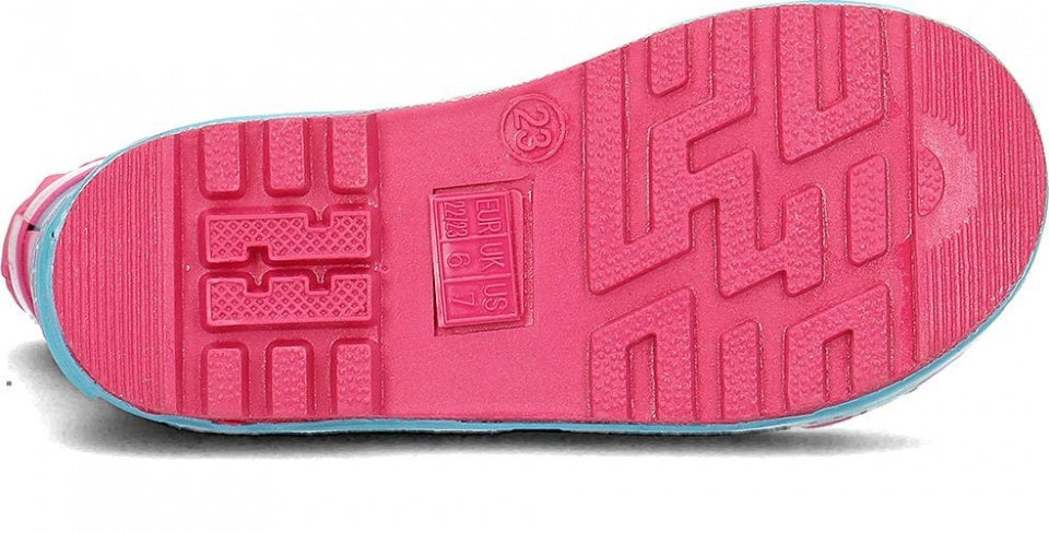 regenlaarzen Uil maat 26/27 lichtblauw/roze