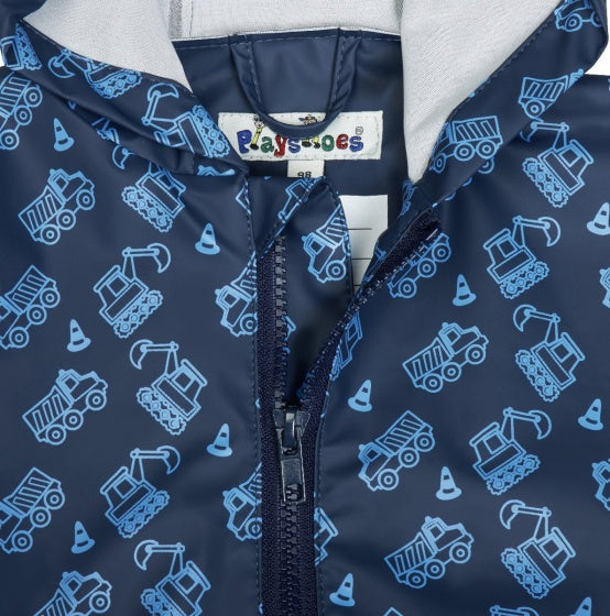 regenoveral Bouwplaats jongens blauw maat 86