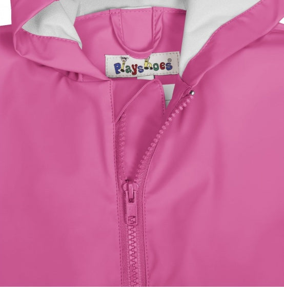 regenoveral met capuchon meisjes roze maat 92
