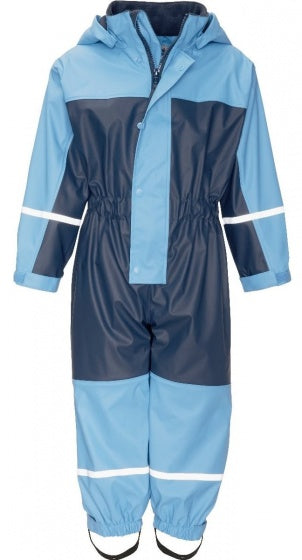 regenoveral fleecevoering jongens blauw maat 80