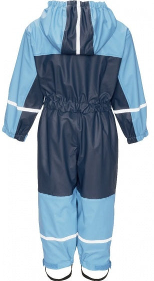 regenoveral fleecevoering jongens blauw maat 92