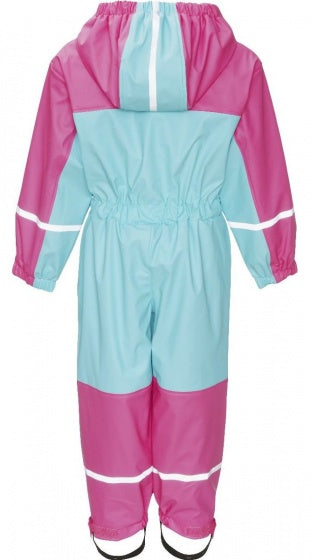 regenoveral fleecevoering meisjes turquoise maat 104