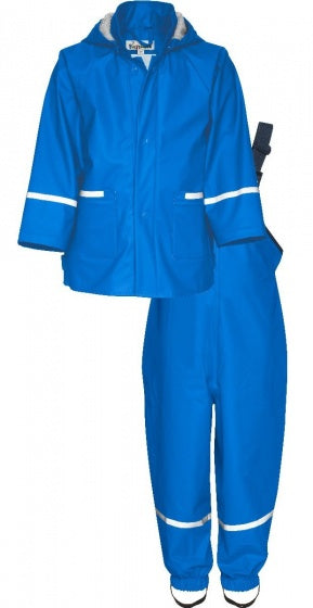 regenpak tweedelig Basic junior blauw maat 80