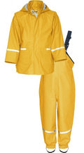 regenpak tweedelig Basic junior geel maat 74