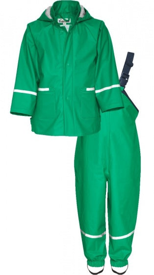 regenpak tweedelig Basic junior groen maat 98