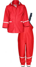 regenpak tweedelig Basic junior rood maat 80