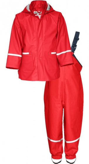 regenpak tweedelig Basic junior rood maat 98