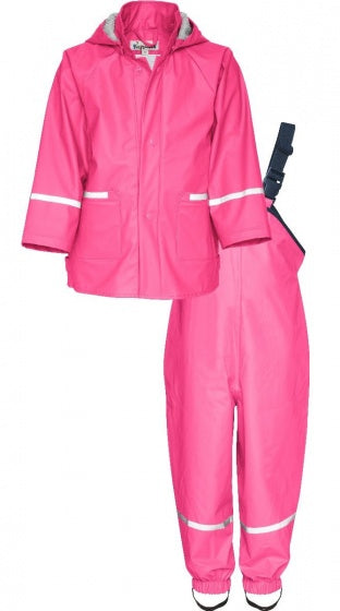 regenpak tweedelig Basic junior roze maat 74