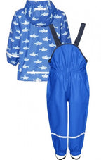 regenpak tweedelig Haai junior blauw maat 80