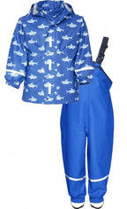 regenpak tweedelig Haai junior blauw maat 80