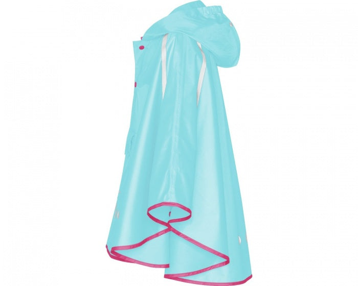 regenponcho opvouwbaar turquoise junior maat S