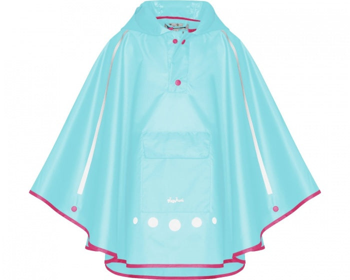 regenponcho opvouwbaar turquoise junior maat M