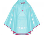 regenponcho opvouwbaar turquoise junior maat S