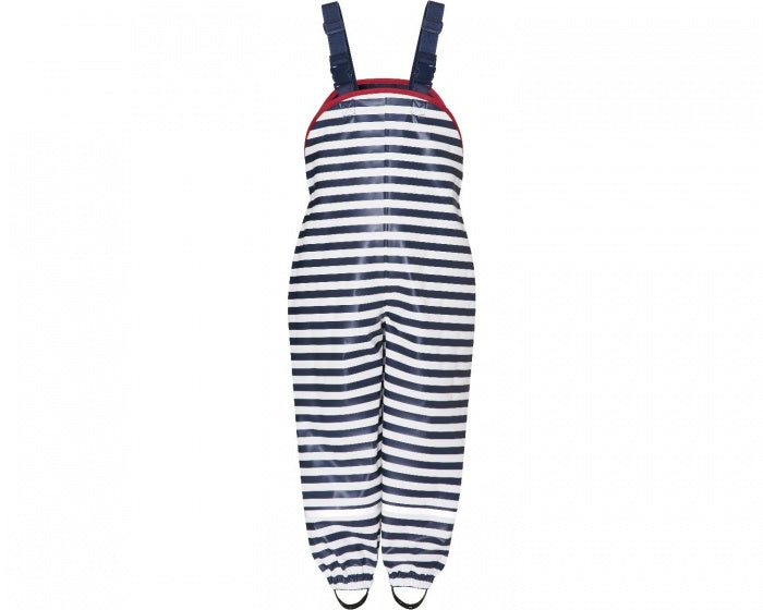 regentuinbroek gestreept blauw/wit maat 92