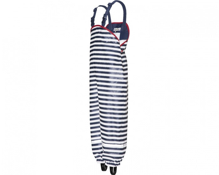 regentuinbroek gestreept blauw/wit maat 92