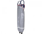 regentuinbroek gestreept blauw/wit maat 92