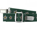 riem elastisch met clip groen bloemen junior maat 1