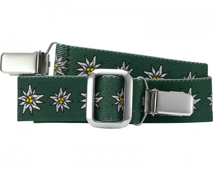 riem elastisch met clip groen bloemen junior maat 1