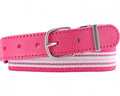 riem elastisch met leder gestreept junior roze maat 75 cm